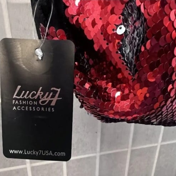Lucky 7 , women, Made in USA, Bag Red Sequins For Party Nice Style .! - Picture 3 of 9
